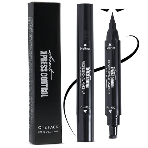 Secret Xpress Control Winged Eyeliner Stamp Waterproof Long Lasting Liquid Black Pen Cat Eye Matte Eye Makeup Black